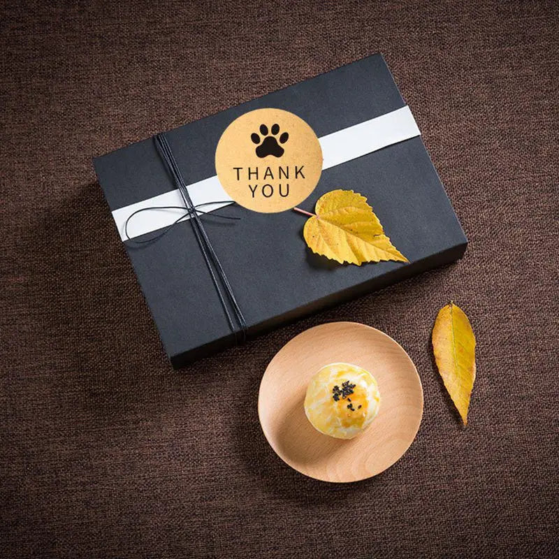 Gold Foil Paw Thank You Stickers | 1 Inch Business Supplies