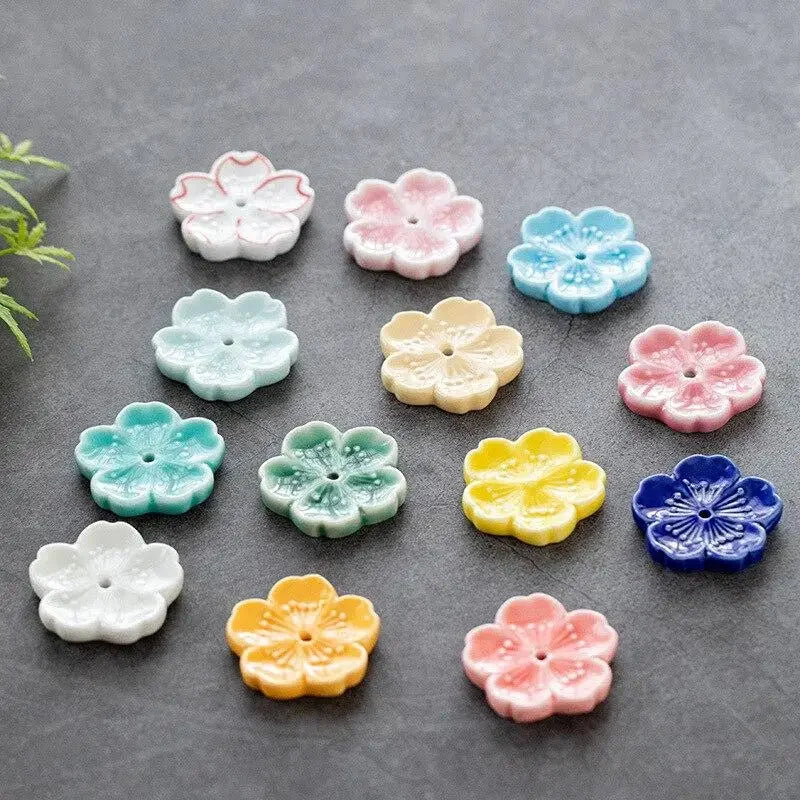 Ceramic Cherry Blossom Incense Burner | Home Decor Stick Holder