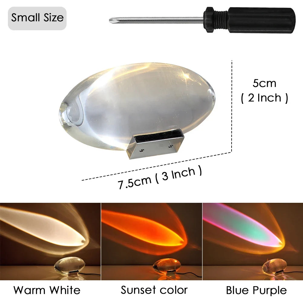 Eye Of The Sky Italian Designer Crystal Table Lamp | LED Night Projector for Living Room & Bedroom