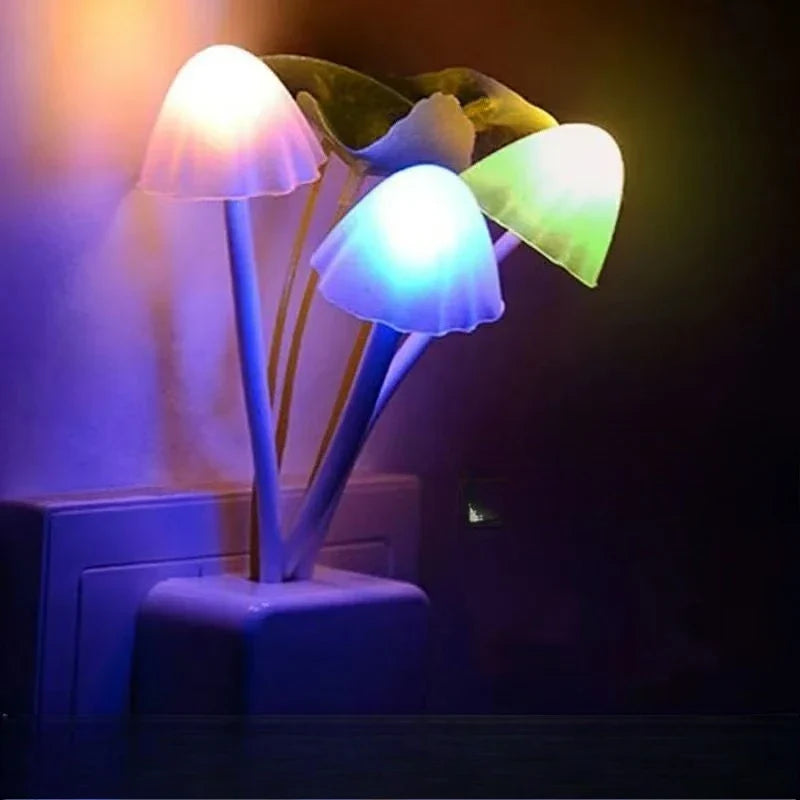 Mushroom Night Light | Auto Sensor LED Lamp with Colorful Glow