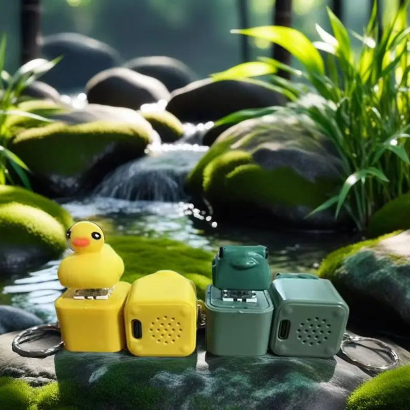 Frog Croaking Keychain Fidget Clicker | Rechargeable Sound Keyring with LED Light