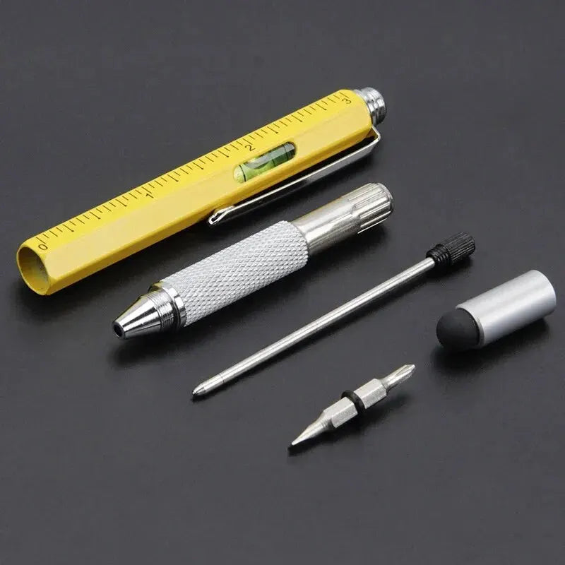 Multi-function Tool Pen | Six-in-One Ballpoint Pen with Screwdriver and Level