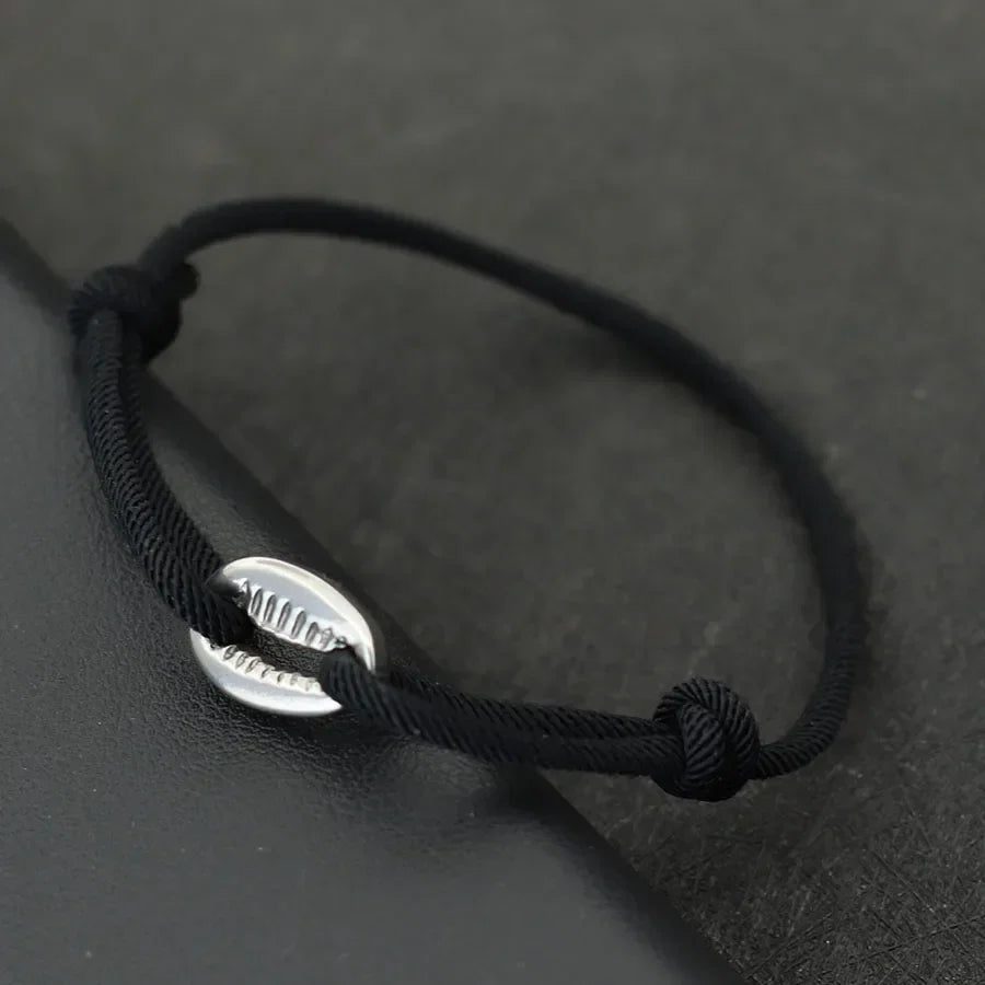 Handwoven Rope Macrame Bracelet for Men | Adjustable Shell Beach Surfer Bracelet