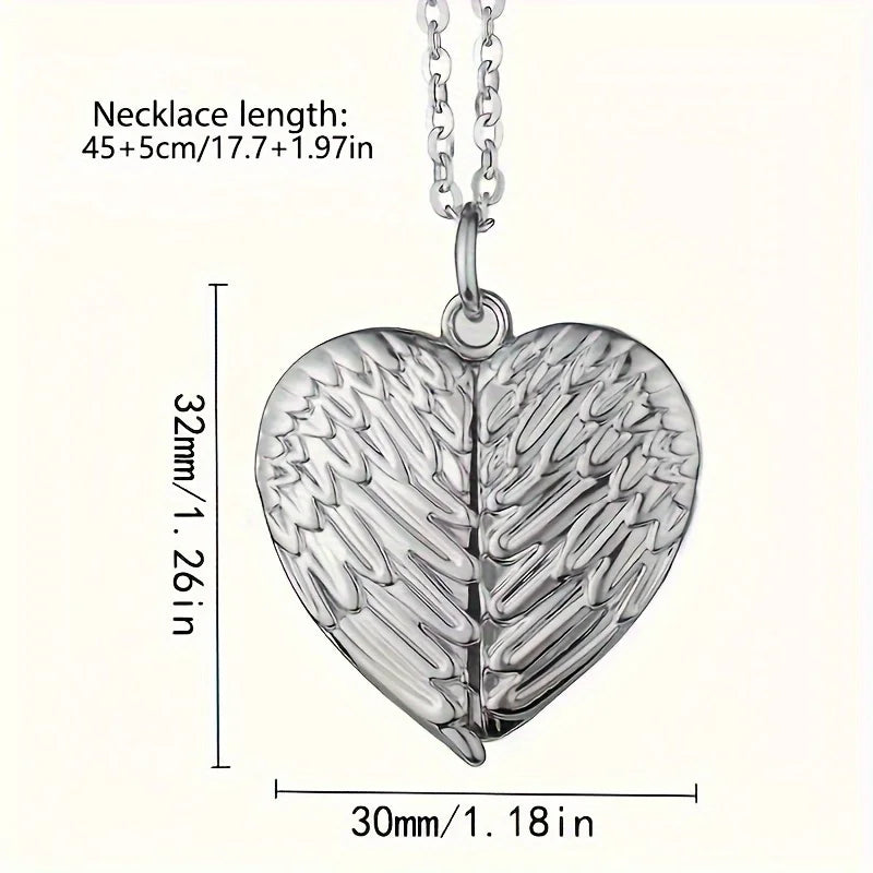 Custom Photo Pendant Necklace | Personalized Angel Wing Gift