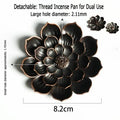 Lotus Flower Incense Burner | Metal Wax Melt Holder for Temple and Home