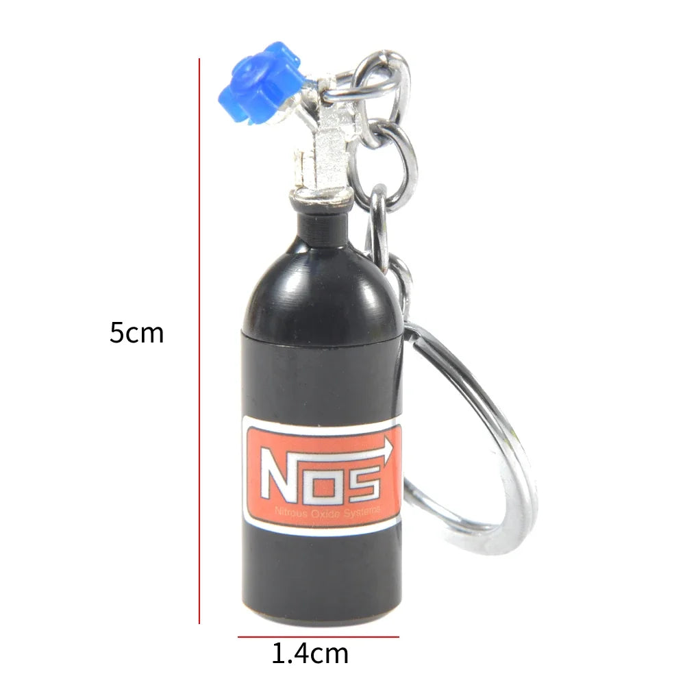 NOS Bottle Keychain Keyring | Metal Pill Box Stash Container for Car Keys