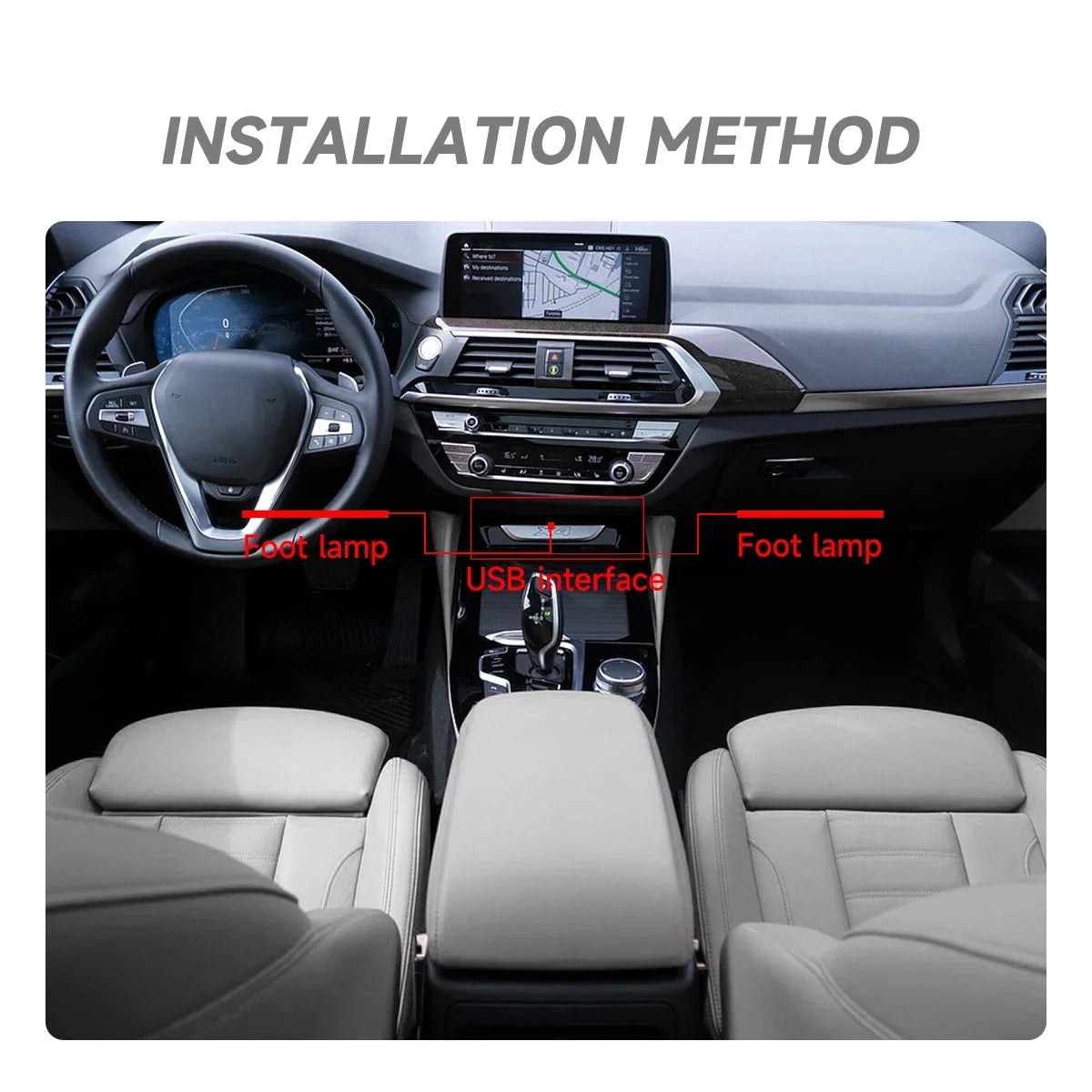 USB Car Interior LED Strip Light | 5V Ambient Lighting for Dash, Floor, Foot, Seat, Door