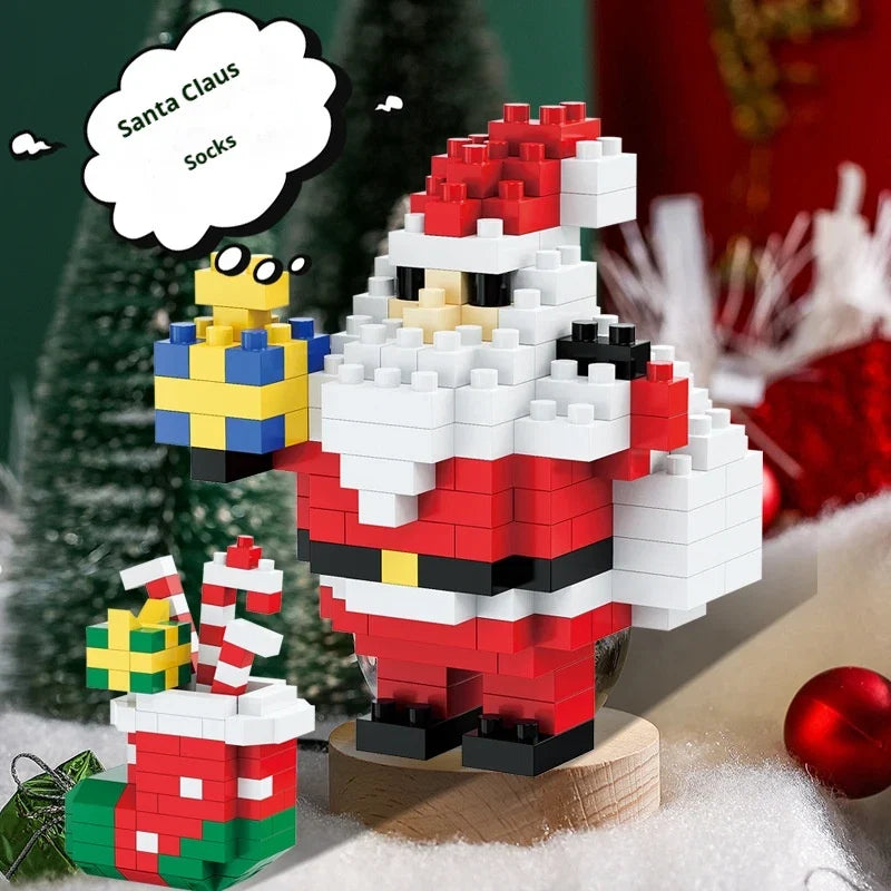 DIY Santa Reindeer Building Blocks | Christmas Domino Game Set