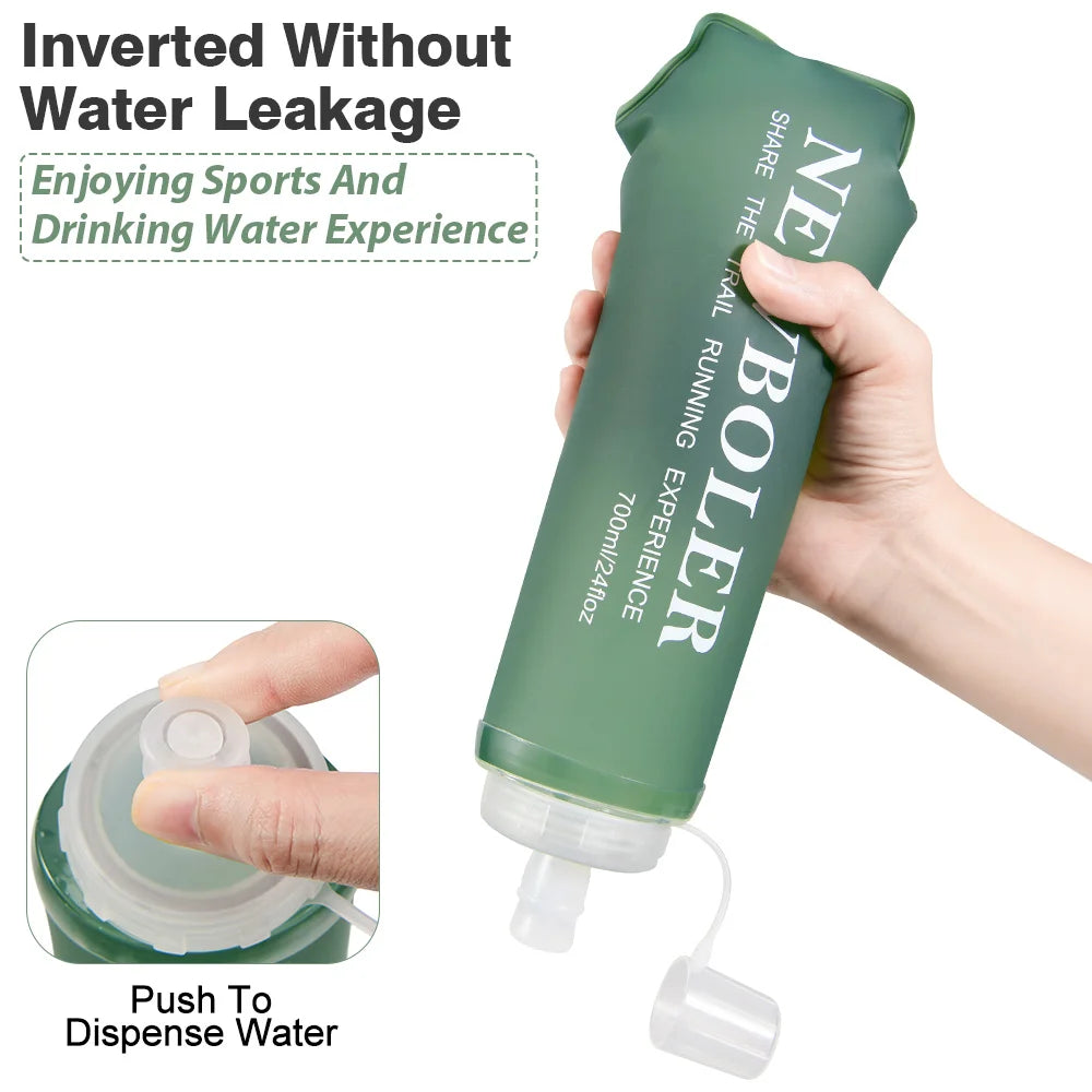 Collapsible Silicone Water Bottle | Bite Size Outdoor Hydration for Running and Hiking