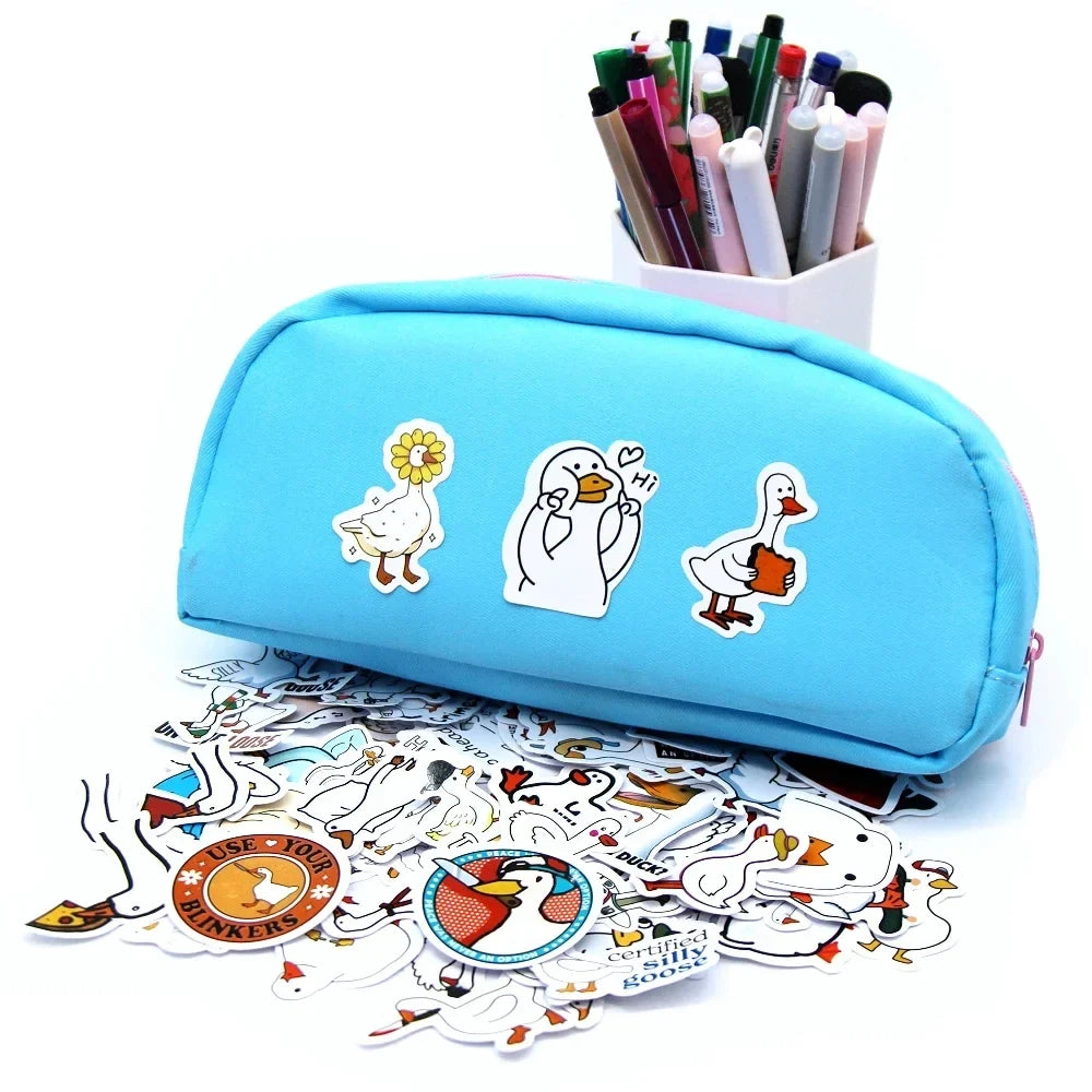 Kawaii Call Duck Stickers 10/50/100pcs | Cute Cartoon Decals for Kids DIY Laptop Scrapbook Stationery