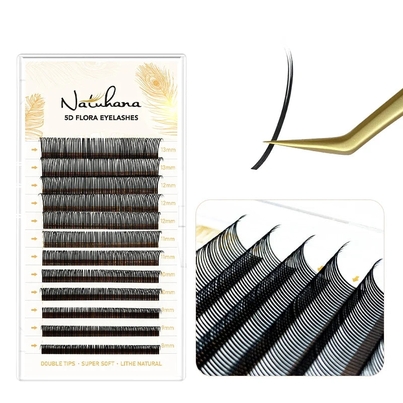 NATUHANA Wet Eyelash Extension 0.07mm | Easy Grafting Manga Wispy Lashes