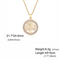 Skyrim Tree of Life Necklace | Stainless Steel Gold Pendant with Zircon