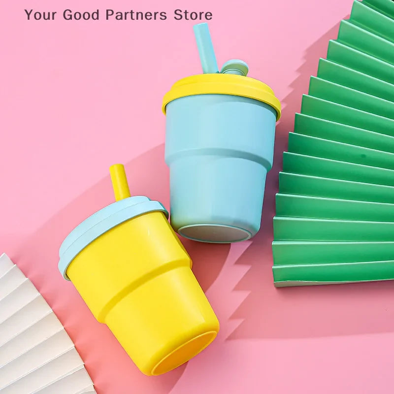 400ml Coffee Mug with Lid and Straw | Leak-Proof Portable Travel Cup