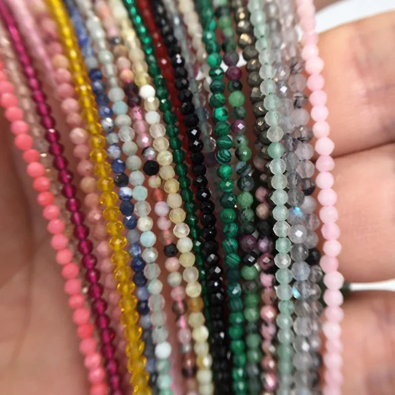 Faceted Gemstone Bead Choker Necklace and Bracelet Set | Natural Stone Jewelry for Men and Women