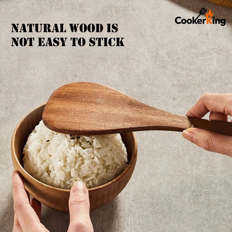 4 in 1 Cooking Tool Set | Ebony Wood Spatula and Spoon Set for Kitchen