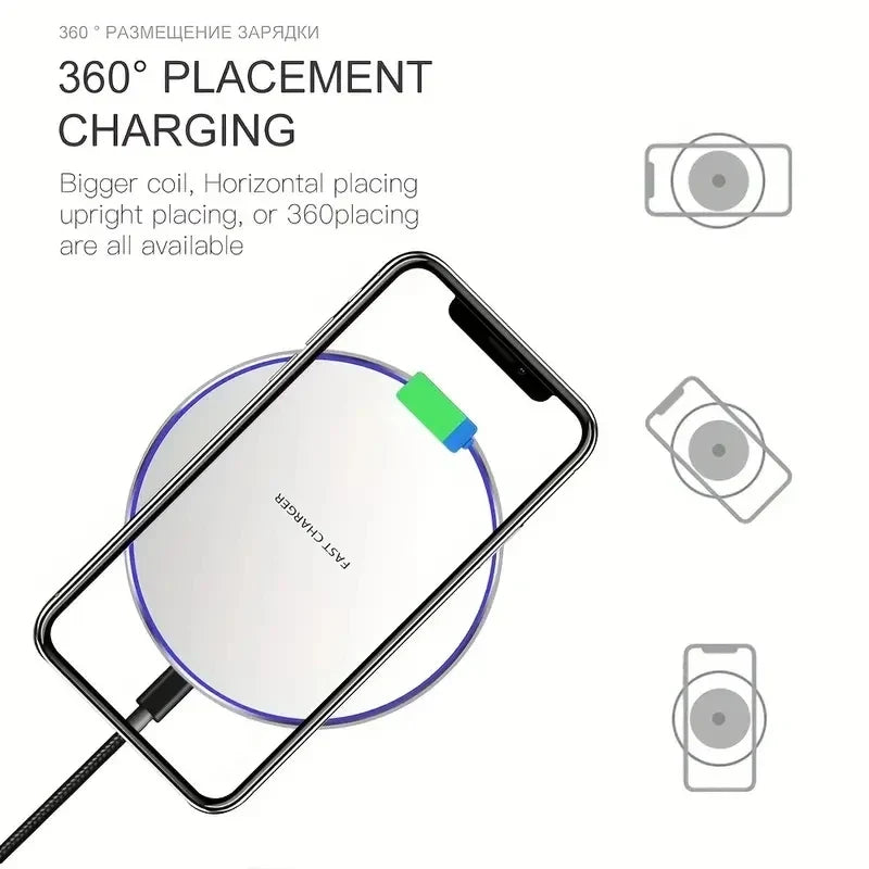 Wireless Charger Pad Stand | Fast 30W Qi Charger for iPhone Samsung Xiaomi