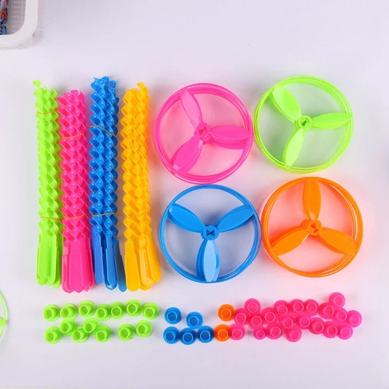 Colorful Bamboo Dragonfly Push Toys | 10/20 Pack Party Favors