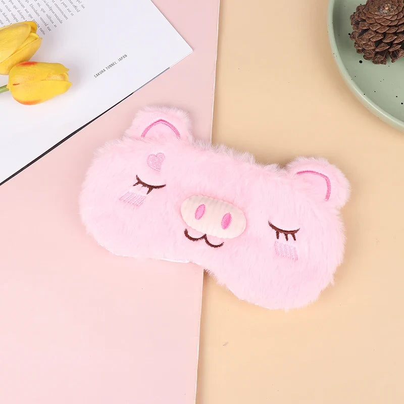 Plush Cat Eye Mask for Sleep | Soft Travel Blindfold