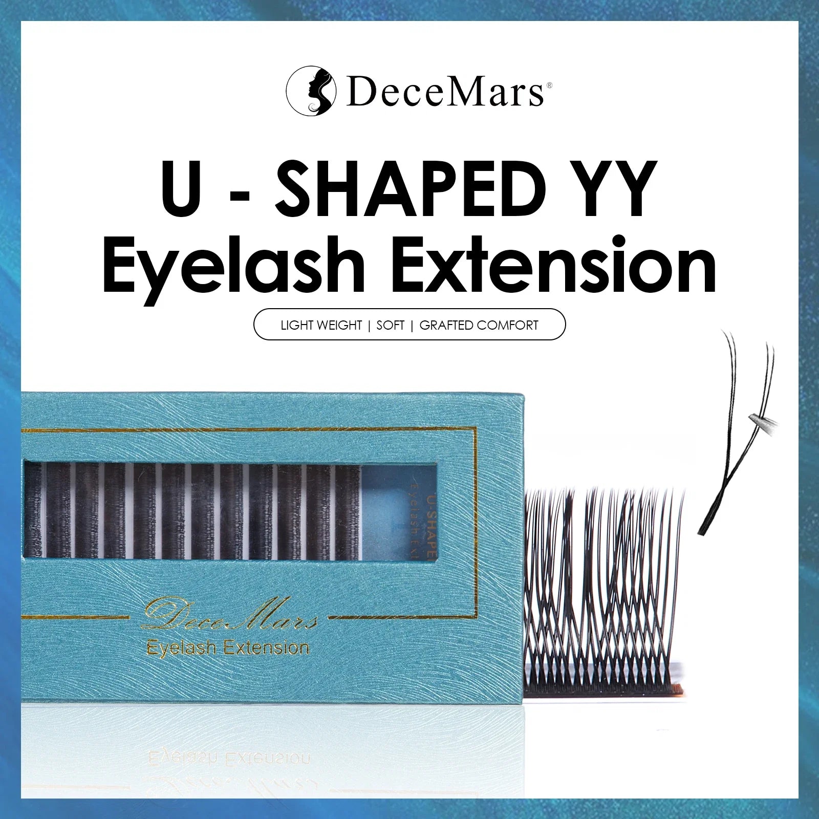 DeceMars 0.05mm U-Shaped YY Eyelash Extensions | Salon-Grade Synthetic Lashes