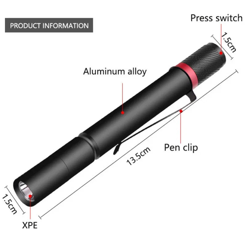 Mini LED Pen Flashlight | Ultra Bright Keychain Torch for Outdoor Adventures