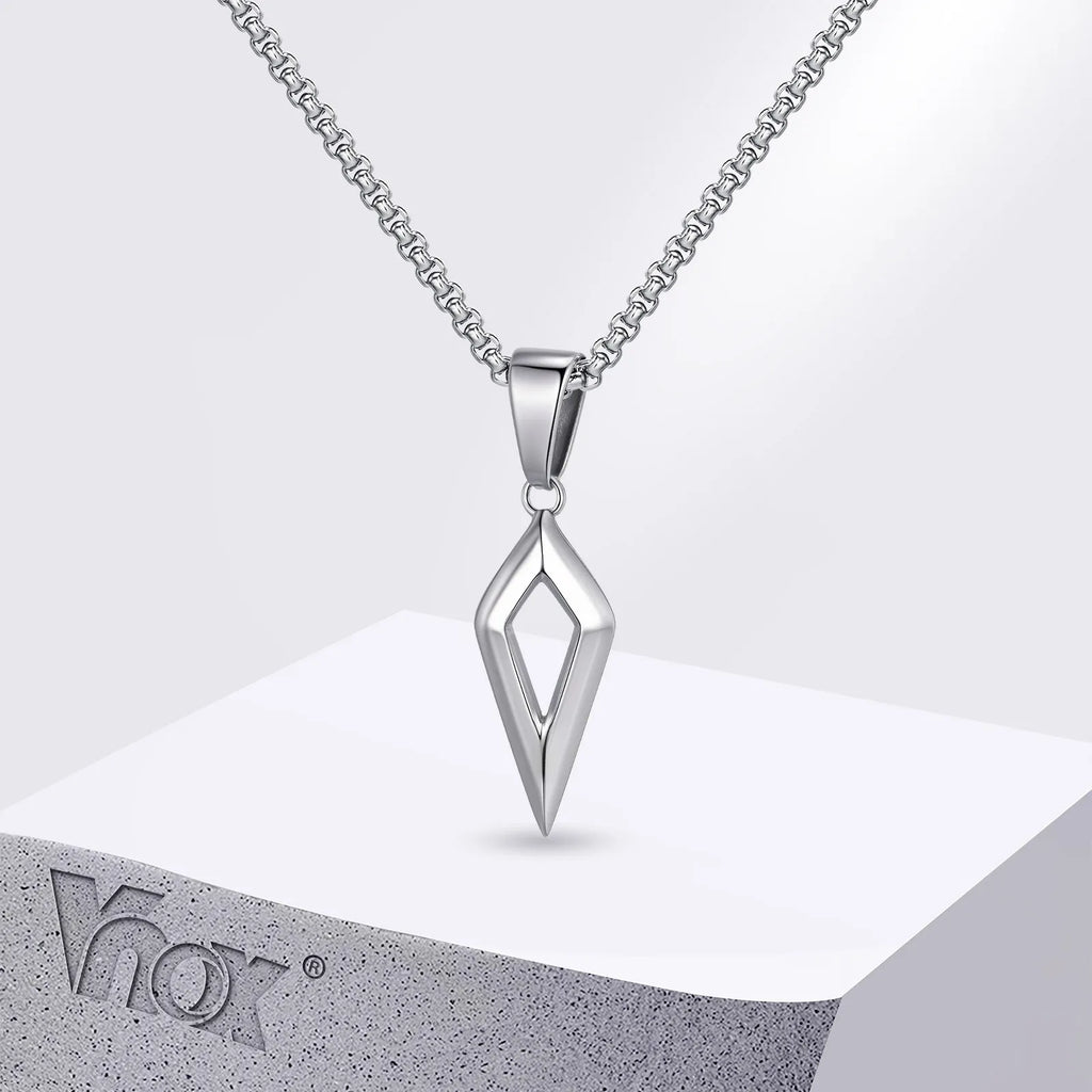 Stainless Steel Four-pointed Star Pendant Necklace | Geometric Collar Jewelry for Men