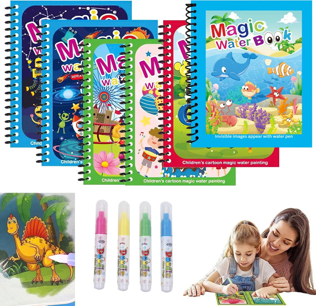 Reusable Water Drawing Book for Kids | Mess-Free Magic Coloring Pad