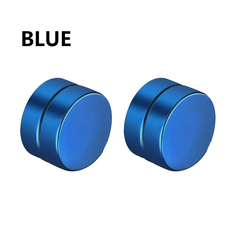 6mm/8mm/10mm/12mm Strong Magnetic Non Piercing Ear Clip | Round Circle Mens Stud Earrings