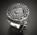 925 Sterling Silver Wolf Head Ring | Retro Warrior Design