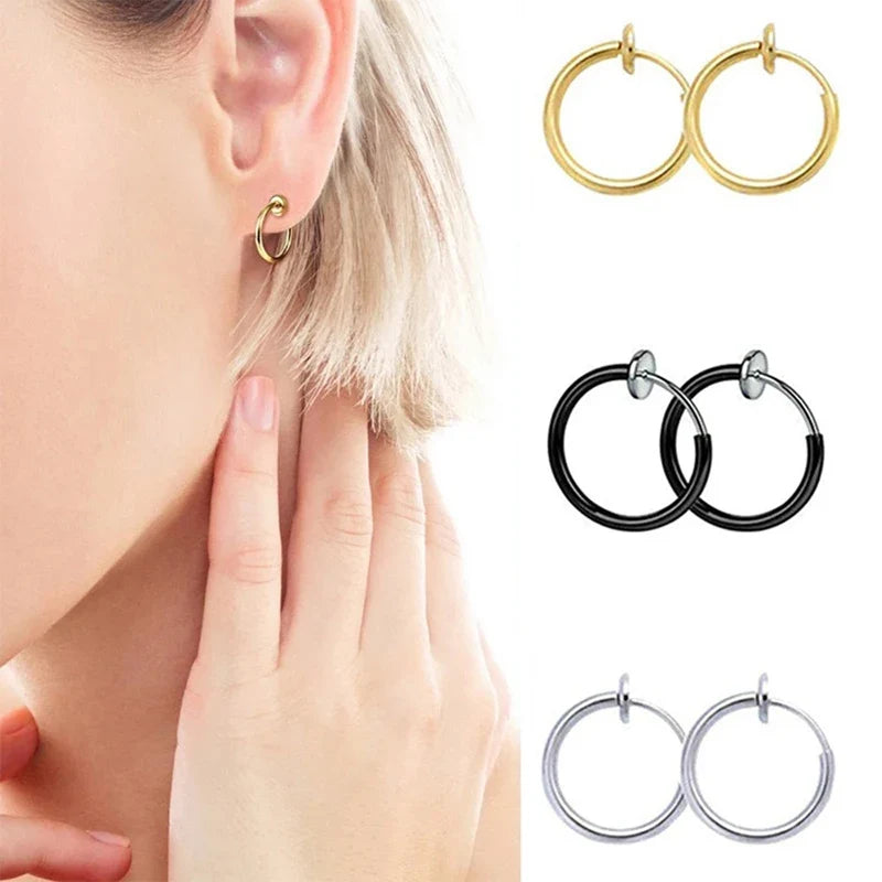 1 Pair Punk Clip On Earrings | No Hole Ear Cuff for Men and Women