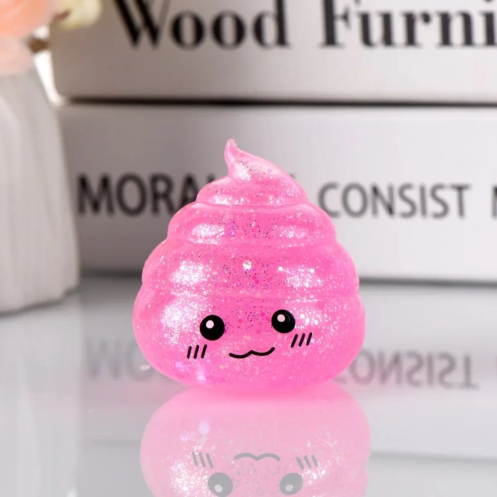 Squishy Poo Stress Ball | Novelty Glitter Fidget Toy for Stress Relief