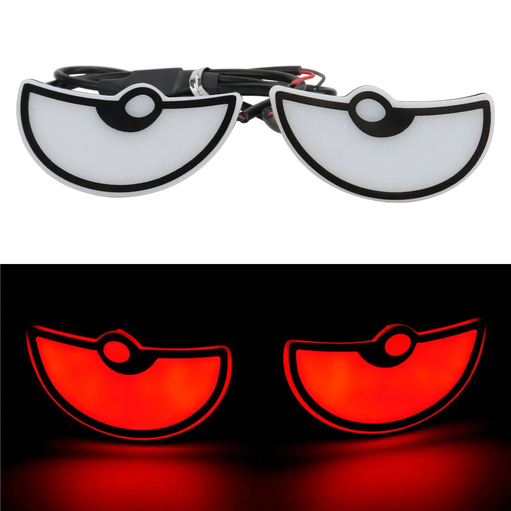 2PCS Car LED Demon Eye Light Semicircle Eagle Eye Motorcycle Tail Decorative Lights Dynamic Strobe Turn Signal Light Universal