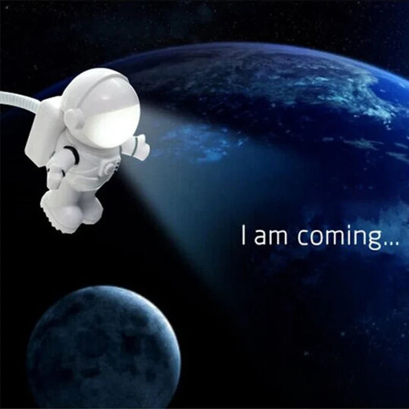 Astronaut LED Desk Lamp | Flexible USB Night Light for Reading and Work