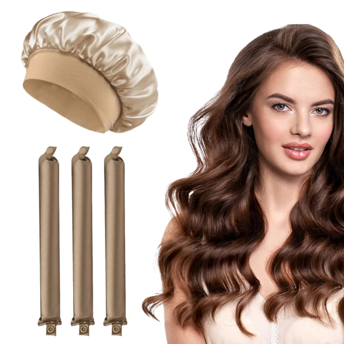 Satin Heatless Curling Rod Headband Set | No Heat Hair Curlers for Overnight Lazy Curls