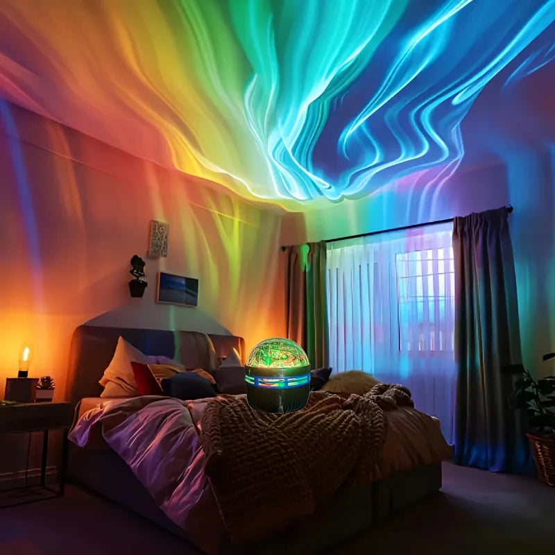 LED Northern Lights Projector Light | 7 Modes Starry Sky Night Light with Remote and USB
