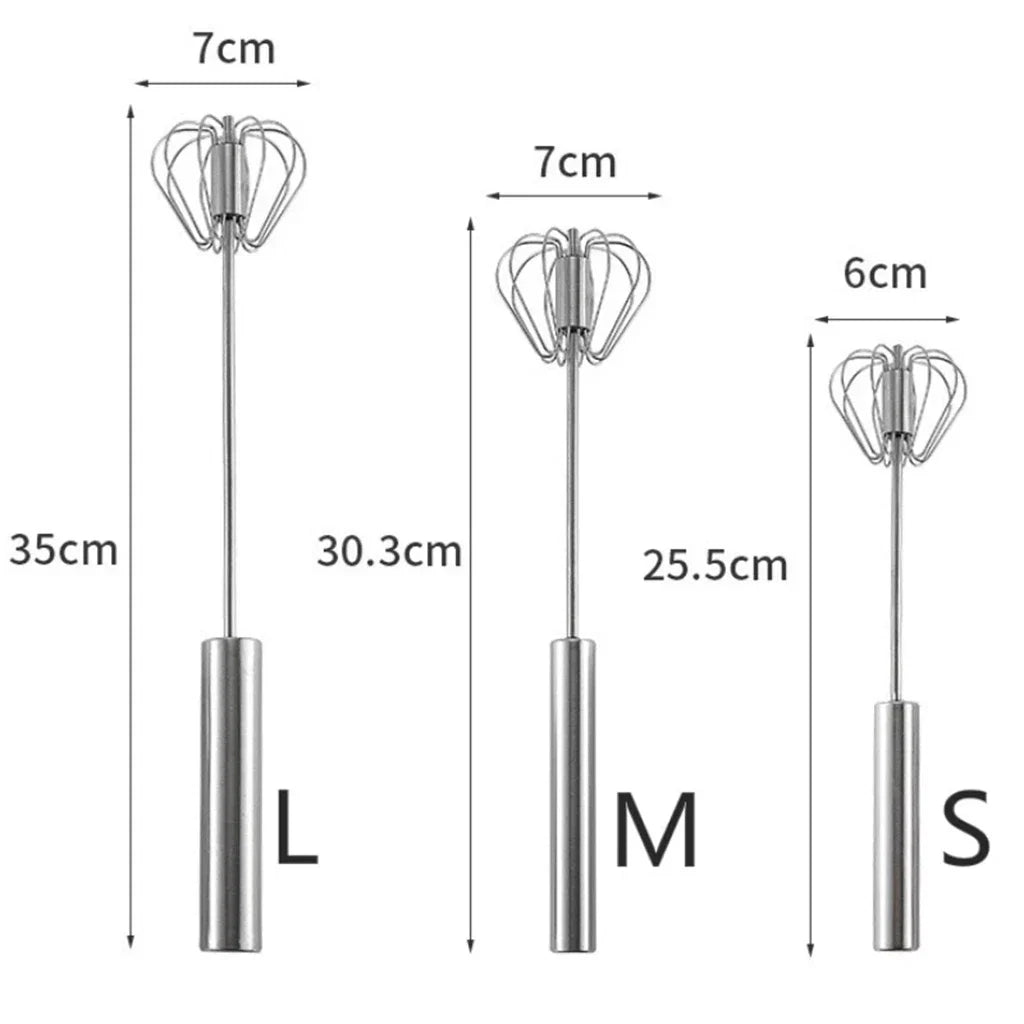 Semi-Automatic Egg Beater | 304 Stainless Steel Manual Hand Mixer