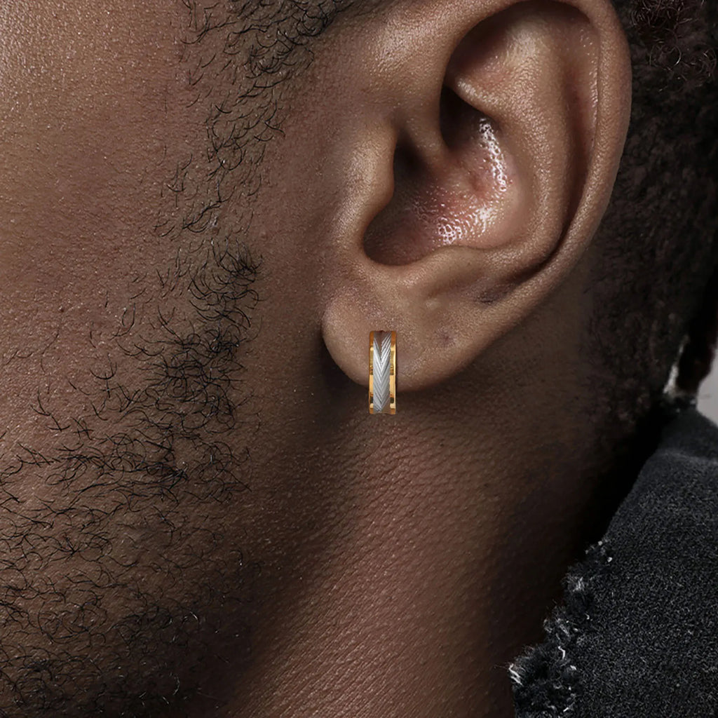 Vnox Stainless Steel Small Hoop Earrings for Men Women | Stylish Two-Tone Metal Huggies
