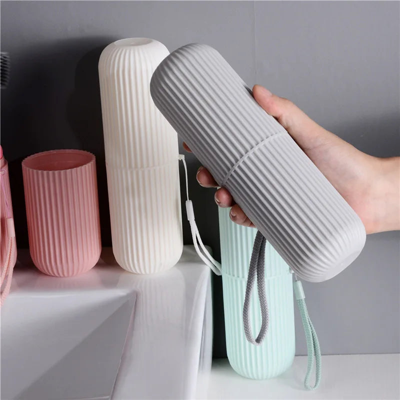 Portable Toothbrush Cup and Toothpaste Holder | Travel Toiletries Storage Case