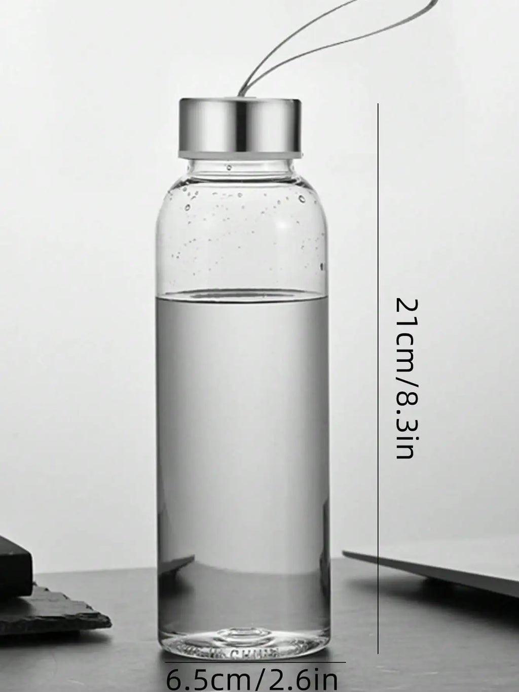 600ml Transparent Water Bottle with Carrying Strap | Daily Direct Drinking Cup