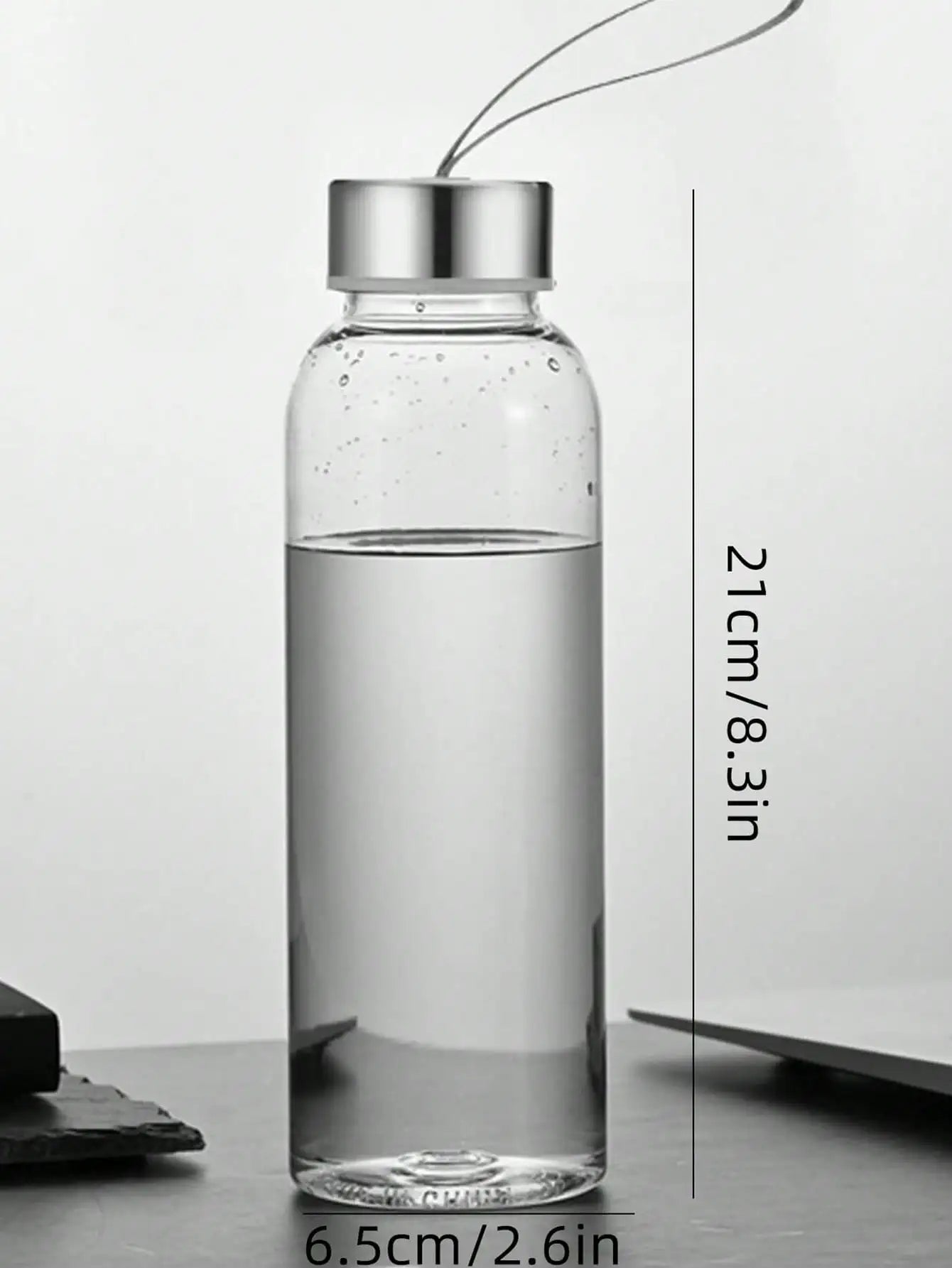 600ml Transparent Water Bottle with Carrying Strap | Daily Direct Drinking Cup
