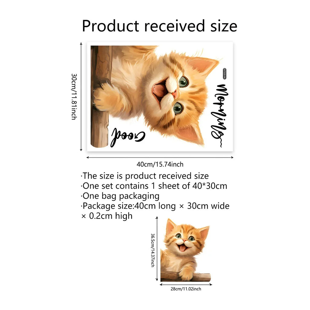Cute Cat Wall Stickers | Peel and Stick Kitten Decals for Home Decor