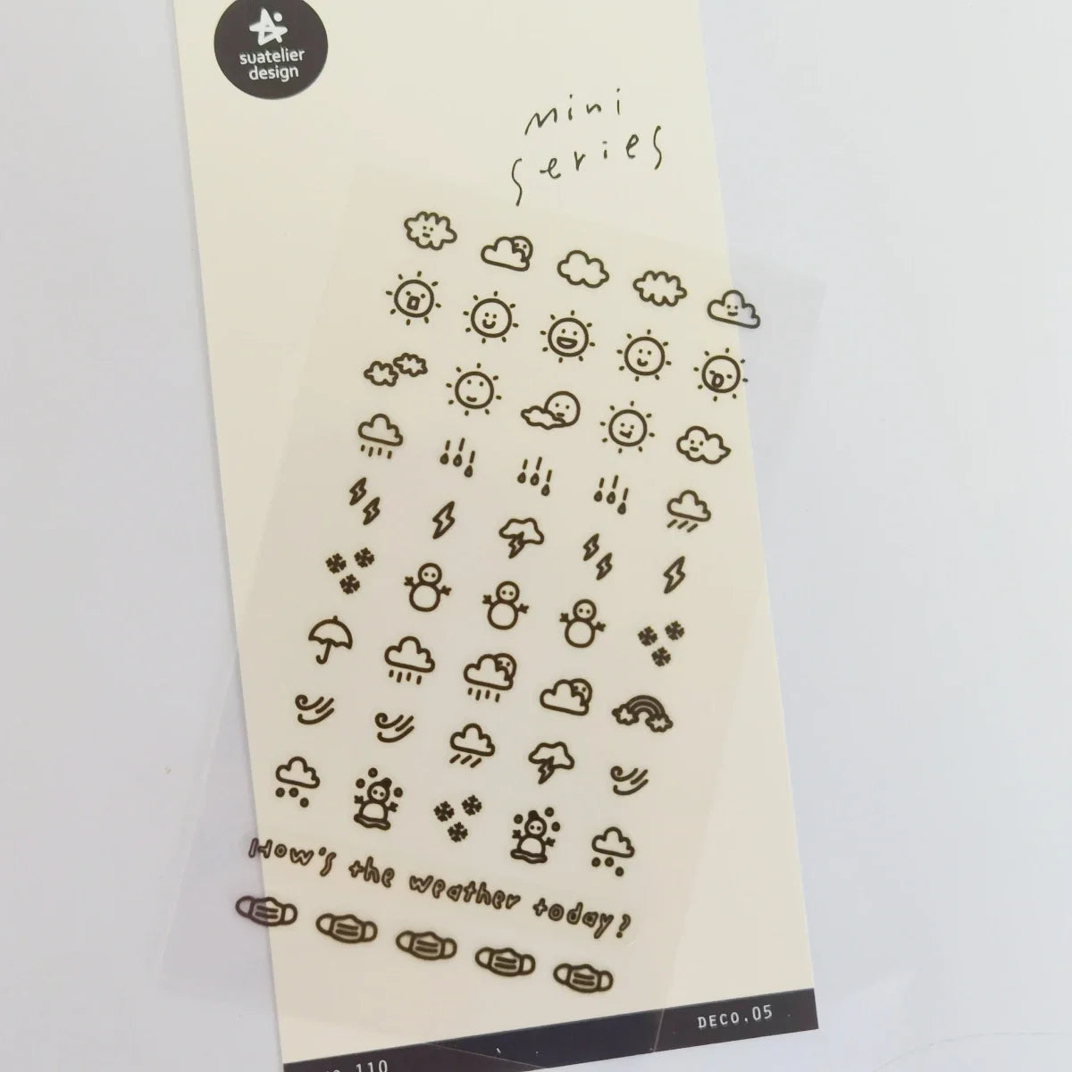 Sunshine Rain Weather Mini Sticker Set | Korean Import Scrapbooking and Journaling Stickers