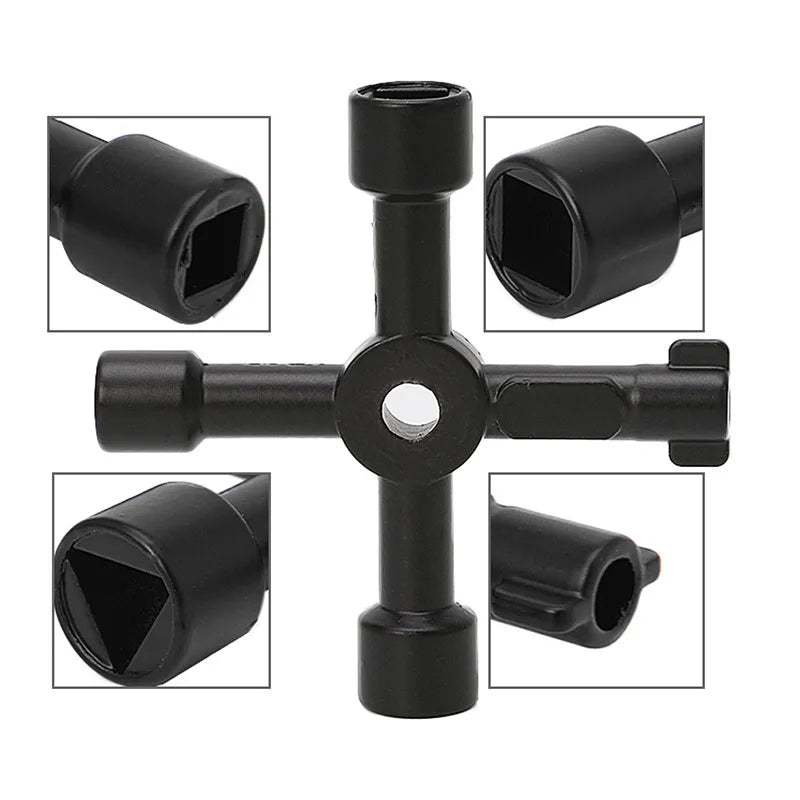 4-in-1 Portable Black Hand Screwdriver | DIY Socket Multi-Functional Tool Combination