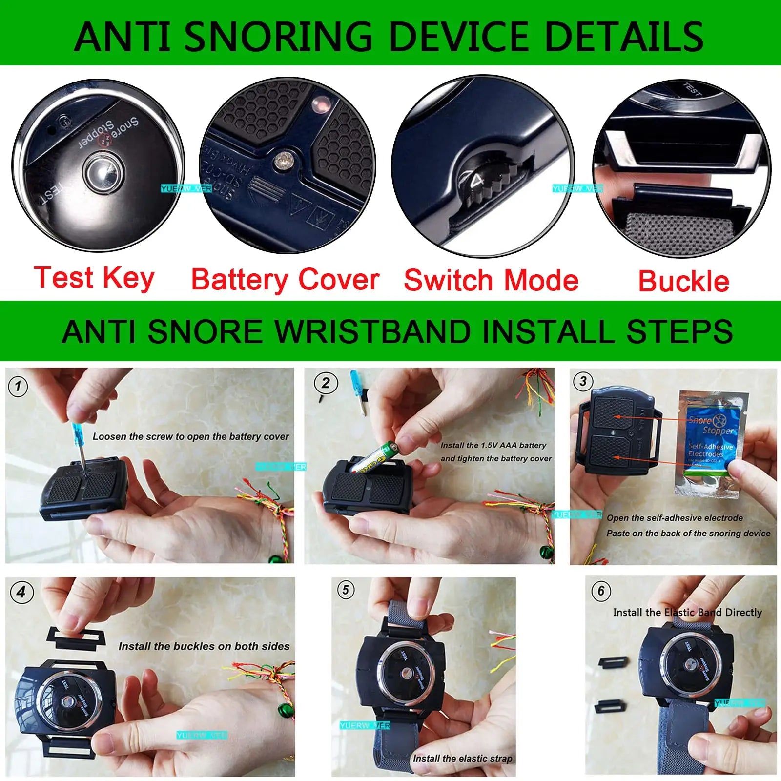 Anti Snore Wristband | Smart Sleep Aid with Biosensor