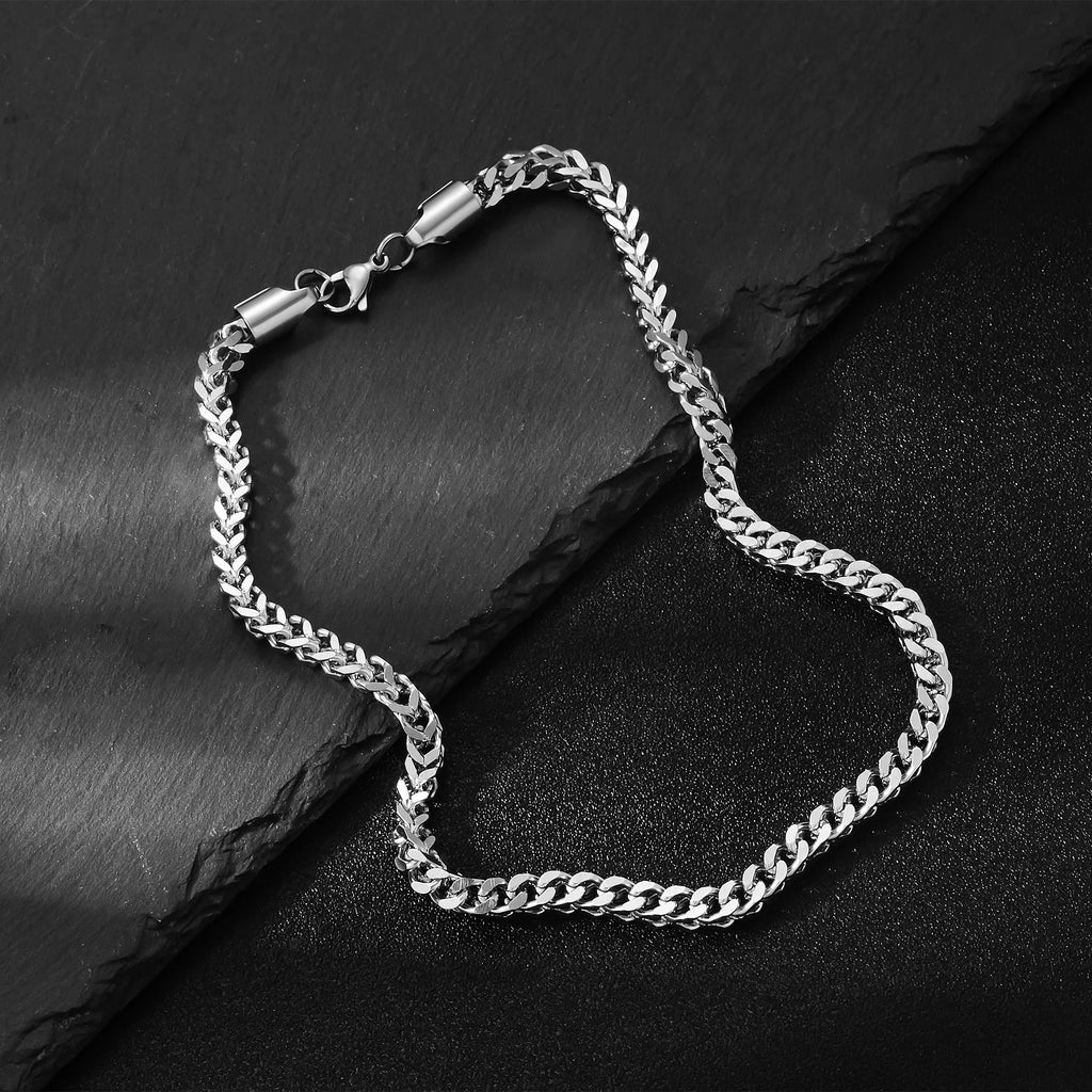 316L Stainless Steel Franco Fox Tail Chain Necklace | Gold Silver Color Gift for Men Women