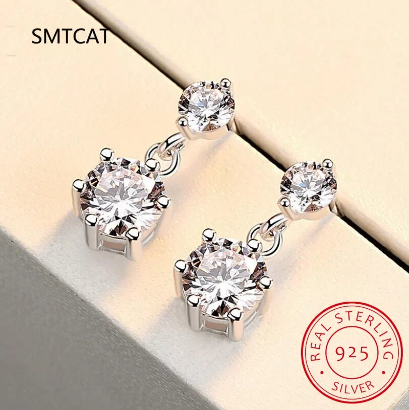 VVS1 Moissanite Stud Earrings for Women | 925 Sterling Silver Round Cut