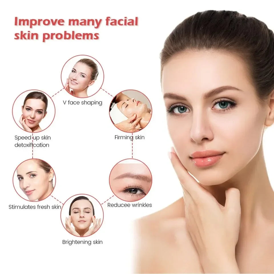24K Electric Face-Lifting Rose Gold Stick T-Shaped Facial Massager | Skin Tightening Beauty Tool