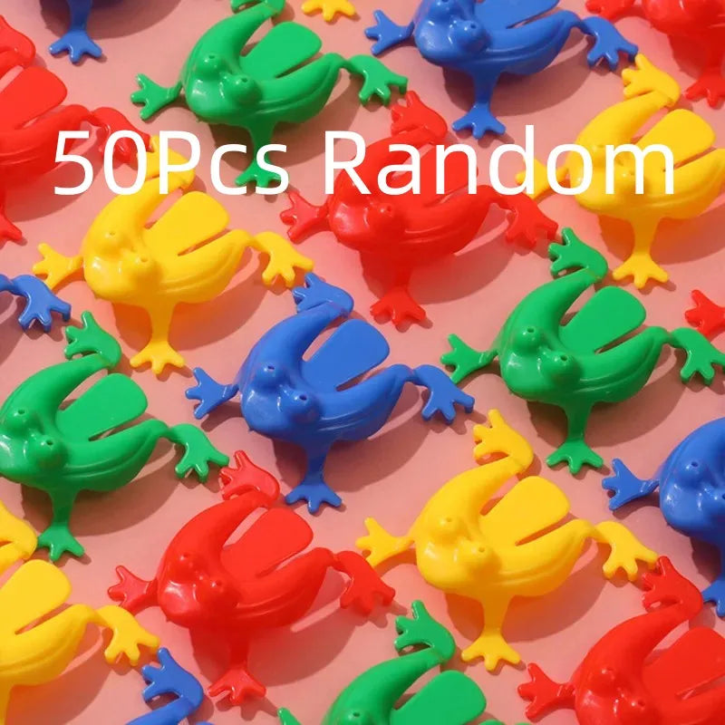 50PCS Jumping Frog Bounce Frogs | Novelty Stress Relief Toy Set for Kids and Adults