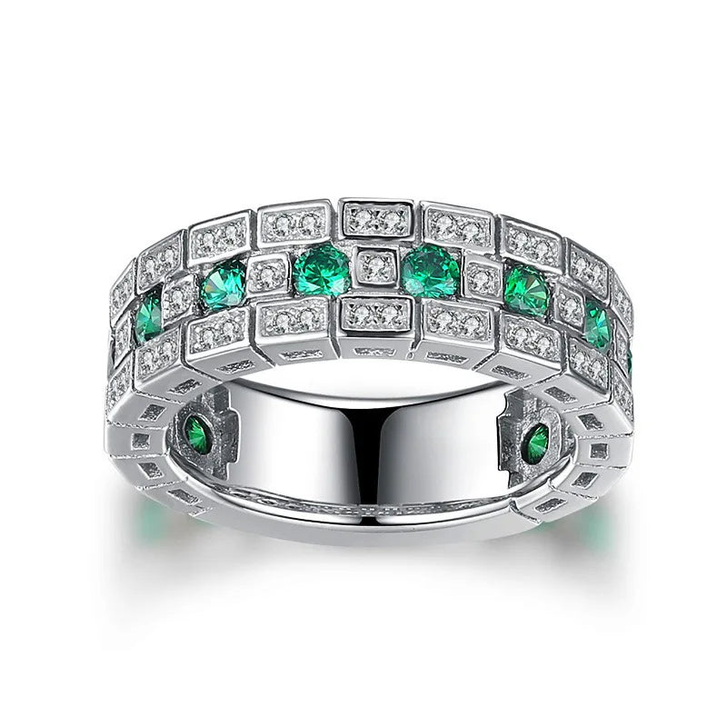 925 Sterling Silver Ring Set with Zircon Crystal | Glamour Jewelry for Women