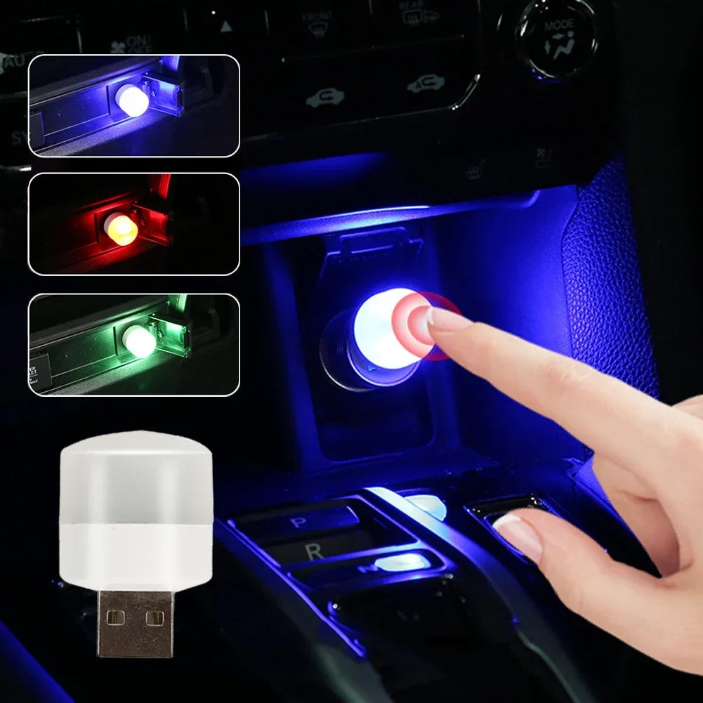 USB Car Atmosphere Light | LED Interior Touch Ambient Lamp with 8 Colors