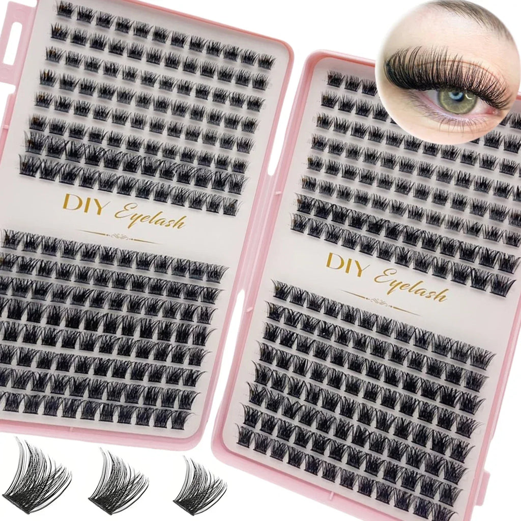 384pcs Individual Lashes Eyelash Book Clusters | DIY Cluster Eyelash Extensions for Home Use